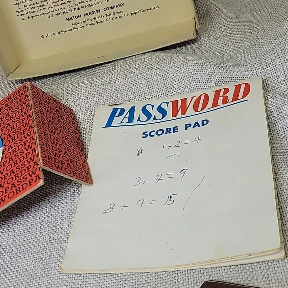 ‎Vintage 1962 Milton Bradley Password Board Game #4260 -Volume 7. Used